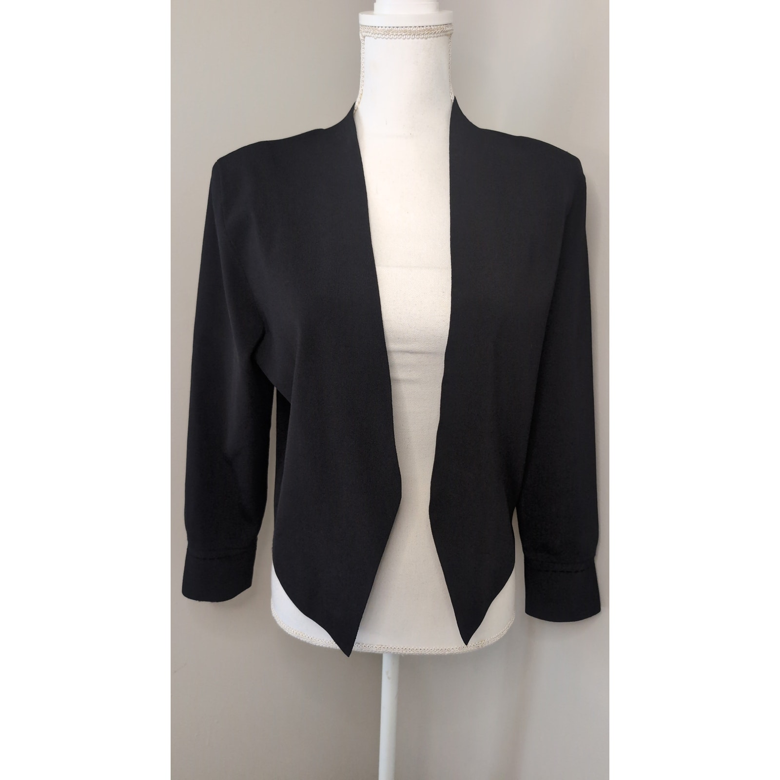 Mm Lafleur Open Front Blazer Xl Black Workwear Minimalist Jacket